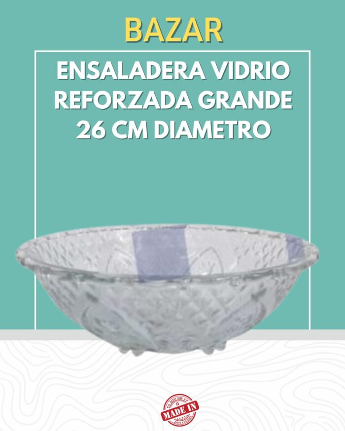 Ensaladera de Vidrio 26 cm – Elegancia para tu mesa