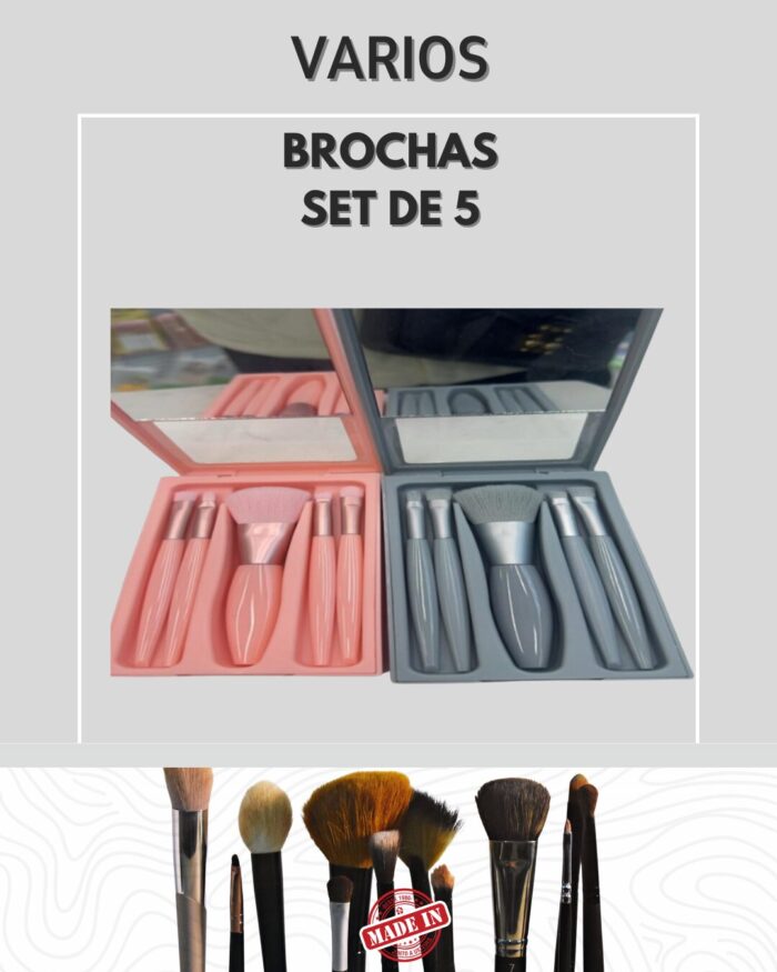 Set de 5 Brochas con Espejo