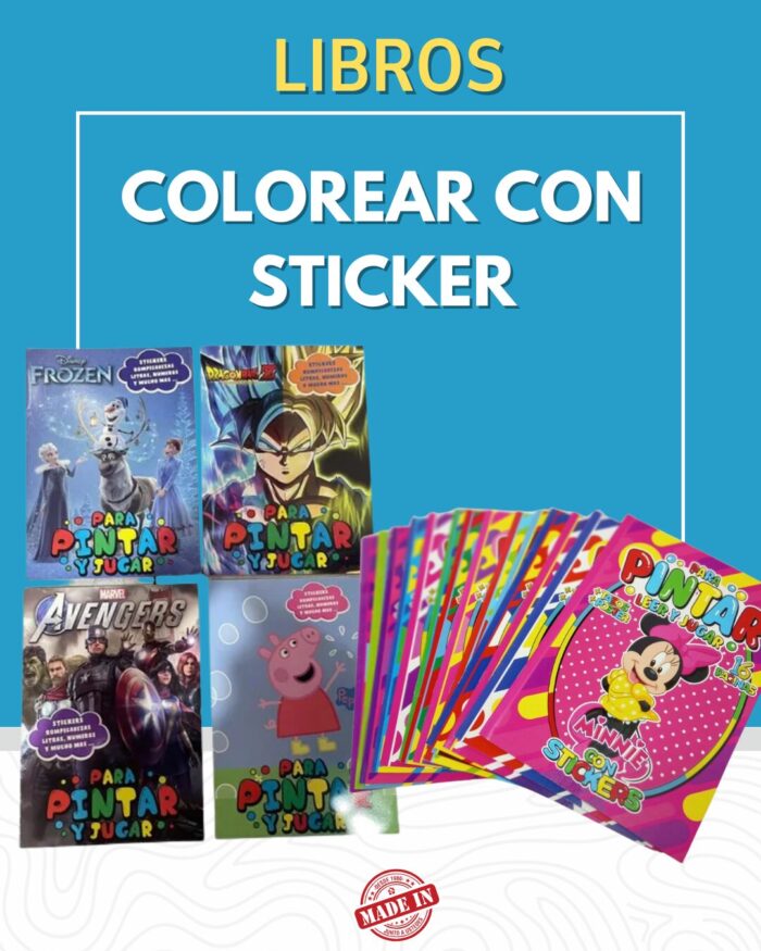 Libros para Colorear con Stickers – ¡Colorear, pegar y jugar!